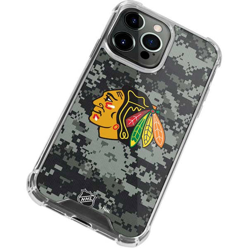NHL Chicago Blackhawks Camo iPhone 13 Pro Max Clear Case