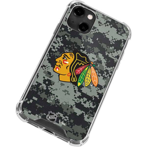 NHL Chicago Blackhawks Camo iPhone 14 Clear Case