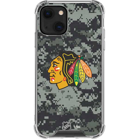 NHL Chicago Blackhawks Camo iPhone 14 Plus Clear Case