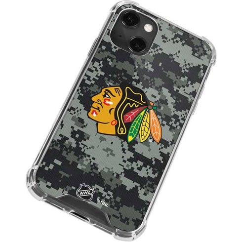 NHL Chicago Blackhawks Camo iPhone 14 Plus Clear Case