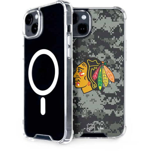 NHL Chicago Blackhawks Camo iPhone 15 Plus MagSafe Case