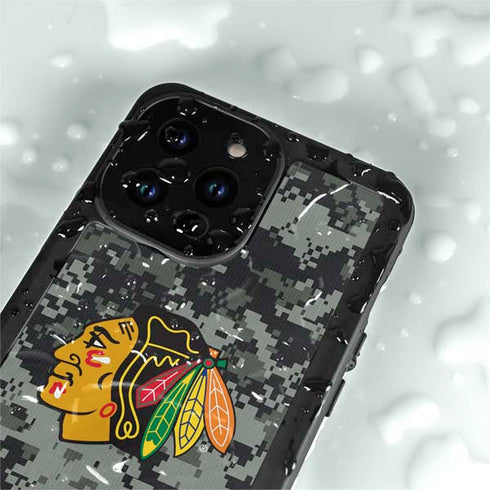 NHL Chicago Blackhawks Camo iPhone 14 Pro Max Waterproof Case