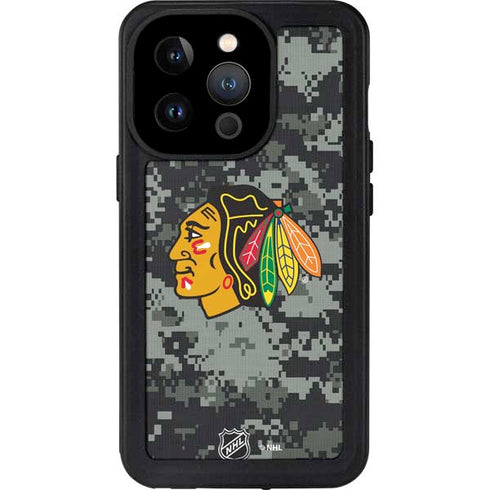 NHL Chicago Blackhawks Camo iPhone 14 Pro Waterproof Case