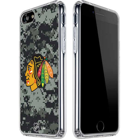 NHL Chicago Blackhawks Camo iPhone SE (2nd & 3rd Gen) Clear Case