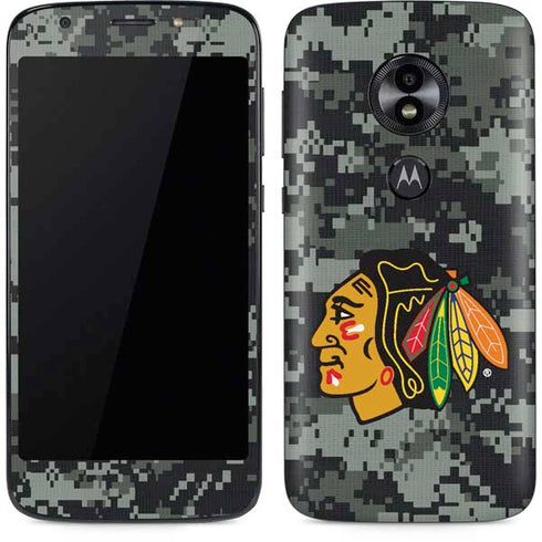 NHL Chicago Blackhawks Camo Moto E5 Play Skin