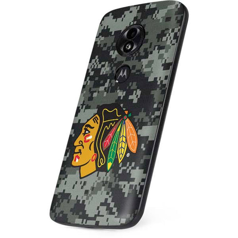 NHL Chicago Blackhawks Camo Moto E5 Play Skin