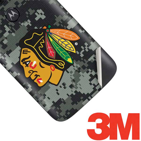 NHL Chicago Blackhawks Camo Moto E5 Play Skin