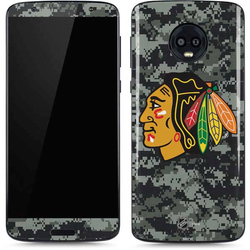 NHL Chicago Blackhawks Camo Moto G6 Skin