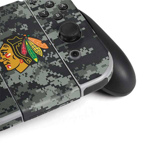 NHL Chicago Blackhawks Camo Nintendo Switch OLED (2021) Skin