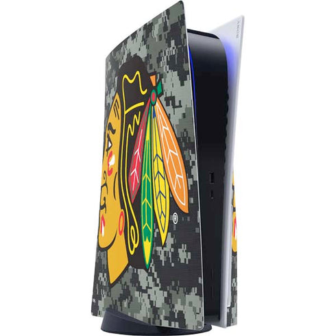 NHL Chicago Blackhawks Camo PS5 Console Skin