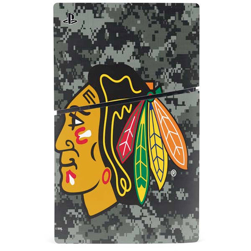 NHL Chicago Blackhawks Camo PS5 Slim Disk Bundle Skin