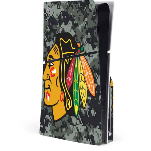 NHL Chicago Blackhawks Camo PS5 Slim Disk Console Skin