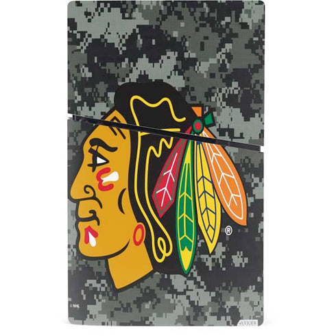NHL Chicago Blackhawks Camo PS5 Slim Digital Edition Bundle Skin