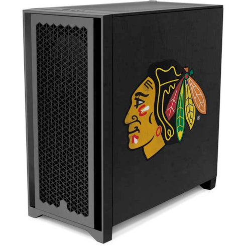 NHL Chicago Blackhawks Distressed Corsair 4000D Tempered Glass Mid-Tower ATX Case Skin