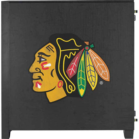 NHL Chicago Blackhawks Distressed Corsair 4000D Tempered Glass Mid-Tower ATX Case Skin