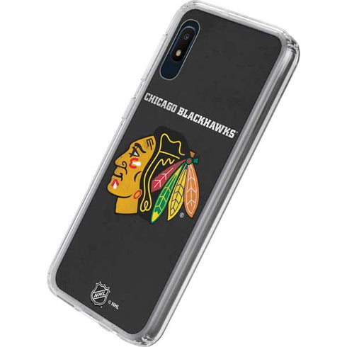 NHL Chicago Blackhawks Distressed Galaxy A10e Clear Case