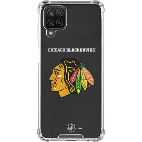NHL Chicago Blackhawks Distressed Galaxy A12 Clear Case
