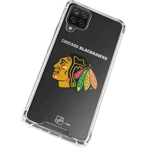 NHL Chicago Blackhawks Distressed Galaxy A12 Clear Case