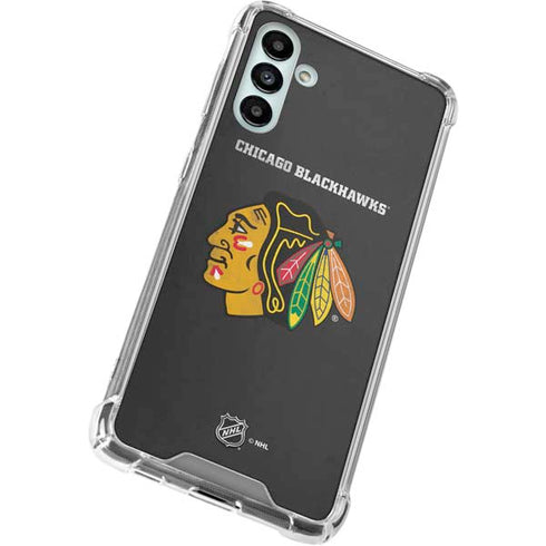 NHL Chicago Blackhawks Distressed Galaxy A13 5G Clear Case
