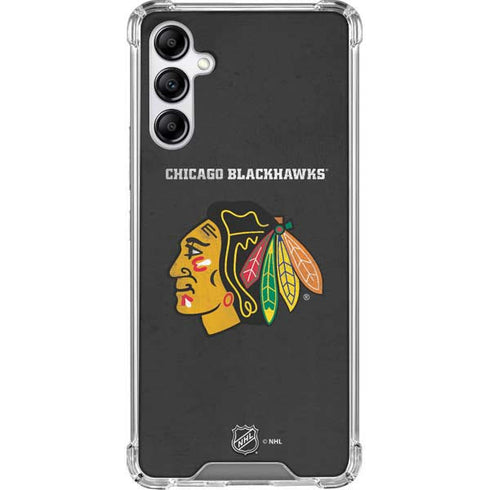 NHL Chicago Blackhawks Distressed Galaxy A14 5G Clear Case