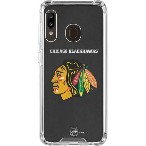 NHL Chicago Blackhawks Distressed Galaxy A30 Clear Case