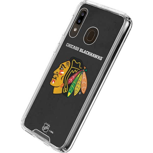 NHL Chicago Blackhawks Distressed Galaxy A30 Clear Case