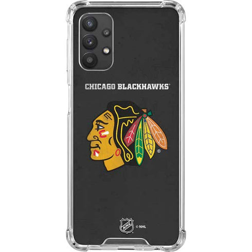 NHL Chicago Blackhawks Distressed Galaxy A32 5G Clear Case