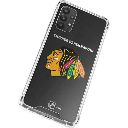 NHL Chicago Blackhawks Distressed Galaxy A32 5G Clear Case