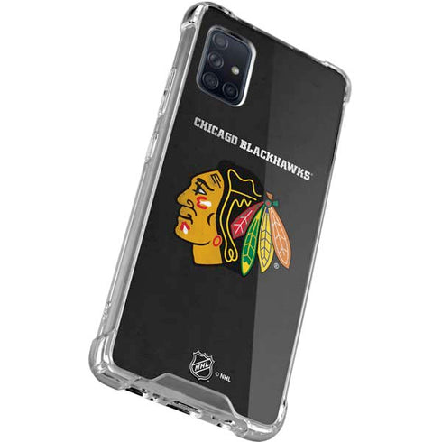 NHL Chicago Blackhawks Distressed Galaxy A51 5G Clear Case