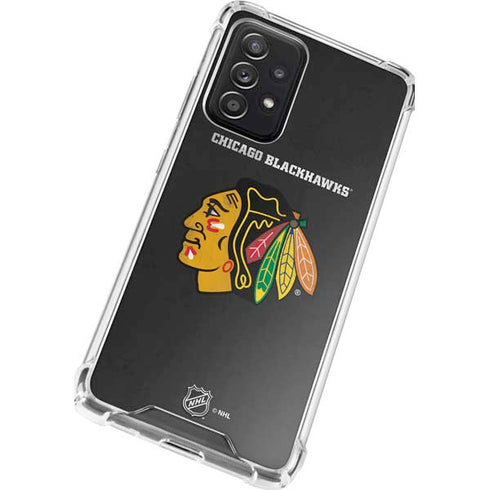 NHL Chicago Blackhawks Distressed Galaxy A52 5G Clear Case