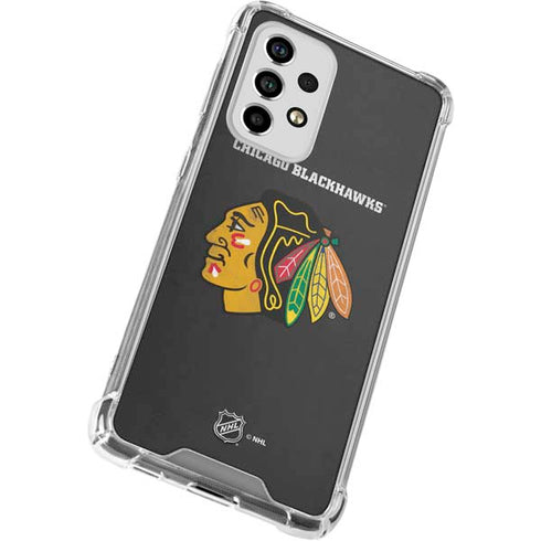 NHL Chicago Blackhawks Distressed Galaxy A53 5G Clear Case