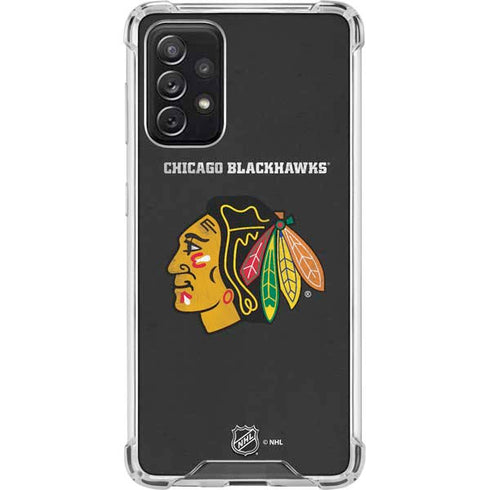 NHL Chicago Blackhawks Distressed Galaxy A72 5G Clear Case
