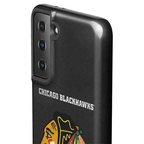 NHL Chicago Blackhawks Distressed Galaxy S21 FE Pro Case