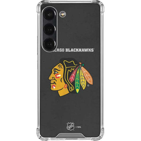 NHL Chicago Blackhawks Distressed Galaxy S23 Clear Case