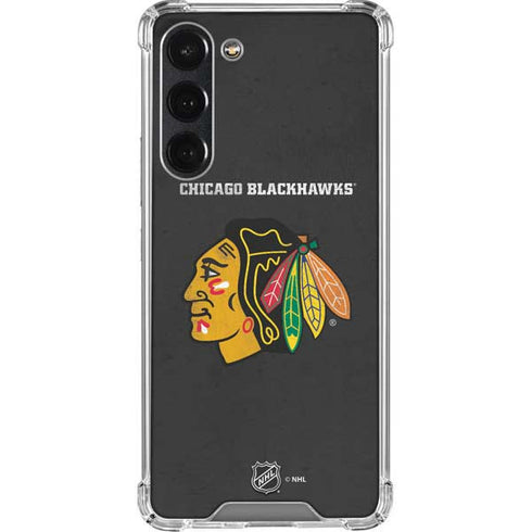 NHL Chicago Blackhawks Distressed Galaxy S23 Plus Clear Case