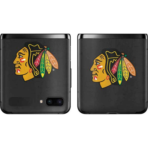 NHL Chicago Blackhawks Distressed Galaxy Z Flip Skin