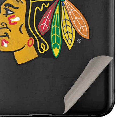 NHL Chicago Blackhawks Distressed Galaxy Z Flip Skin