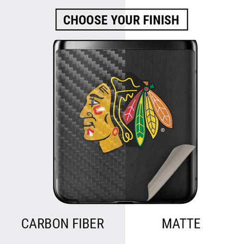 NHL Chicago Blackhawks Distressed Galaxy Z Flip Skin