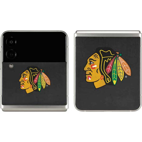 NHL Chicago Blackhawks Distressed Galaxy Z Flip3 5G Skin