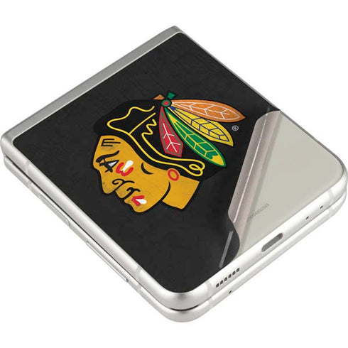 NHL Chicago Blackhawks Distressed Galaxy Z Flip3 5G Skin