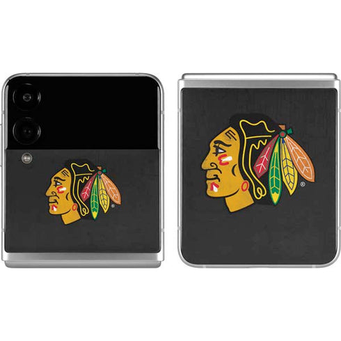 NHL Chicago Blackhawks Distressed Galaxy Z Flip4 5G Skin