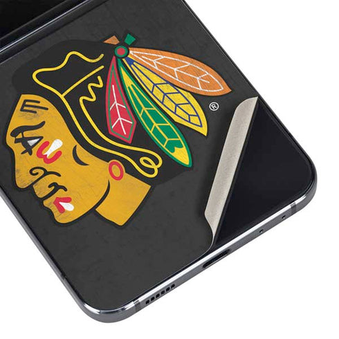 NHL Chicago Blackhawks Distressed Galaxy Z Flip5 5G Skin