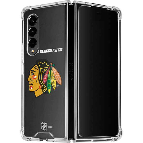 NHL Chicago Blackhawks Distressed Galaxy Z Fold4 5G Clear Case