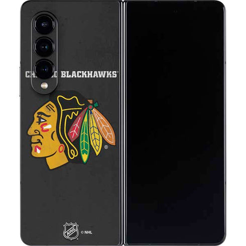 NHL Chicago Blackhawks Distressed Galaxy Z Fold4 5G Skin