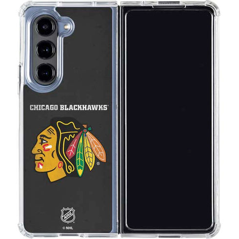 NHL Chicago Blackhawks Distressed Galaxy Z Fold5 5G Clear Case