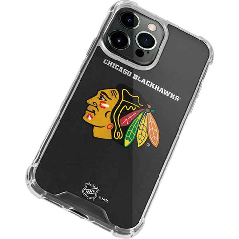 NHL Chicago Blackhawks Distressed iPhone 13 Pro Clear Case