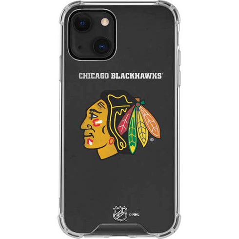 NHL Chicago Blackhawks Distressed iPhone 14 Plus Clear Case