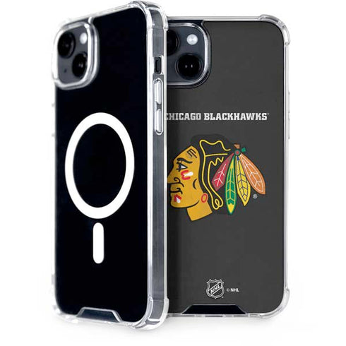 NHL Chicago Blackhawks Distressed iPhone 15 Plus MagSafe Case