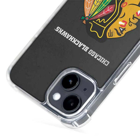 NHL Chicago Blackhawks Distressed iPhone 15 Plus MagSafe Case