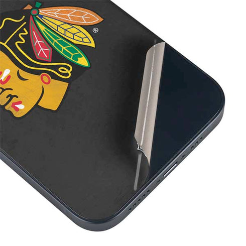 NHL Chicago Blackhawks Distressed iPhone 15 Plus Skin